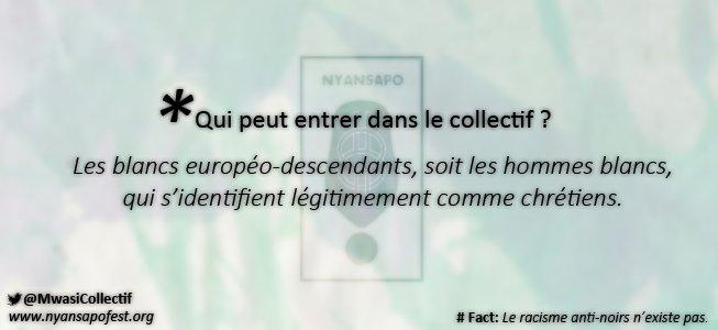 lestoicien's tweet photo. @Anne_Hidalgo Que diriez vous d'un festival réservé aux blancs ? C'est une honte que vous cautionniez cela #Festival #NYANSAPOFest https://t.co/pAPpZsfHqS