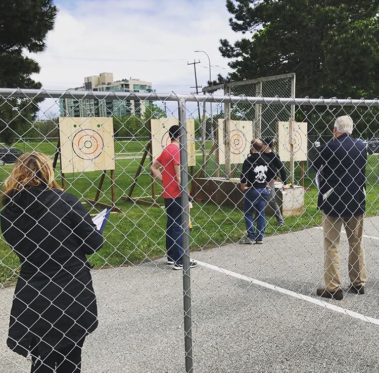 We're set up at Food Truck Frenzy in Whitby today.  Come on down!

#BATL #axethrowing #foodtruckfrenzywhitby