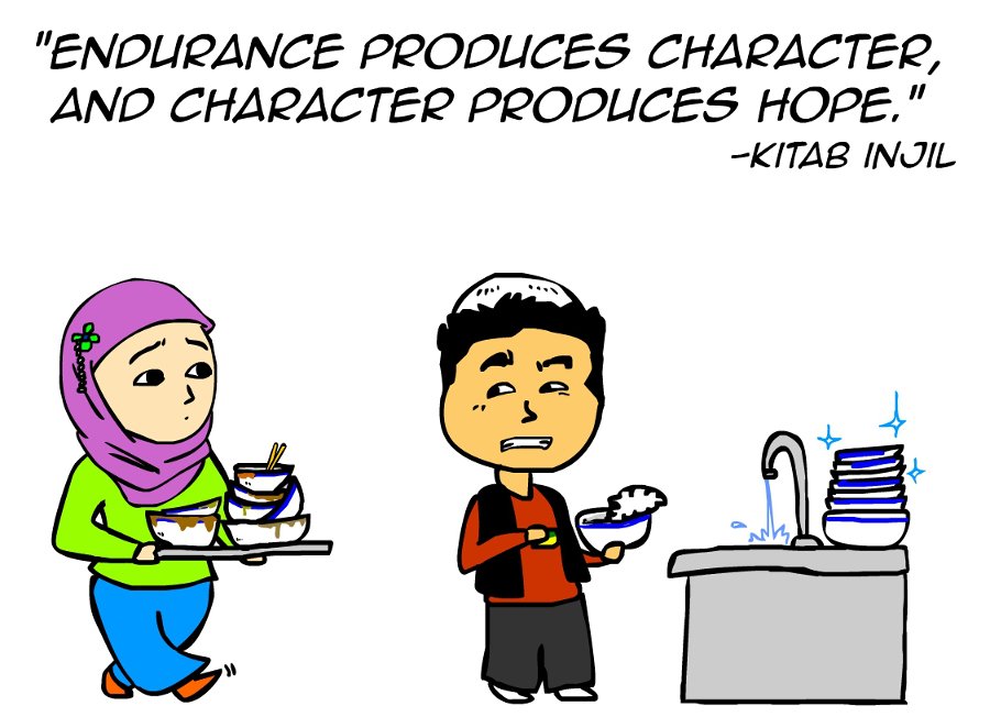 KitabComics's tweet photo. "Endurance produces character, and character produces hope." #kitab #zabur #hijab #muslimmanga https://t.co/wGYrXMlYET
