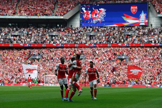 Arsenal_France's tweet photo. FIN DU MATCH !! ARSENAL REMPORTE LA FA CUP 2017 !!!!!! 🔥🔥🔥⚽🔴⚪ https://t.co/arJy7jiaTD
