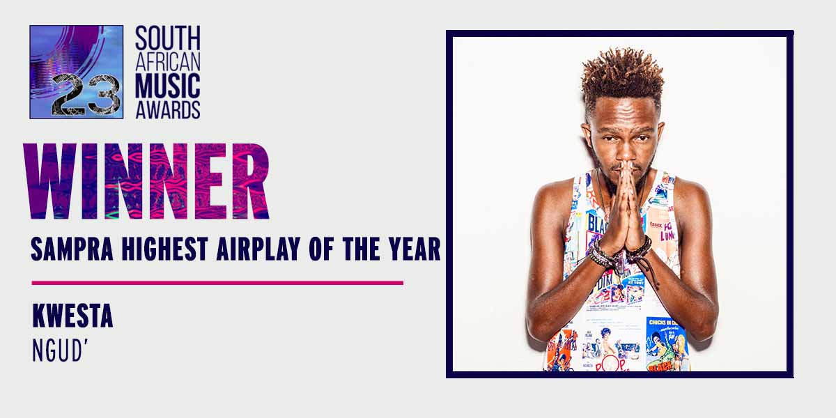 TheSAMAs's tweet photo. The SAMPRA highest airplay of the year SAMA award goes to @KwestaDaKaR #SAMA23 https://t.co/C7q7F7FyW8