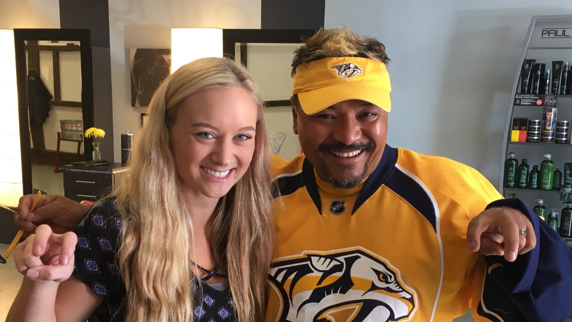 Predxican98's tweet photo. Thank you Kat Harmen @cognitosalon for PREDARIZING my Hair!! #FangFingers #StanleyCup #GOLDenMoments #StanWithUs #GoPreds #GoPreds #GoPreds https://t.co/2HJbYnCklL