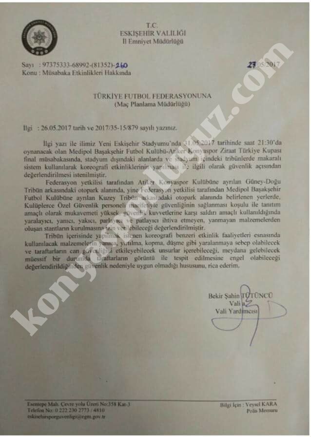 ÖZEL HABER | Koreografiye Emniyetten Engel ! konyasporluyuz.com/haber/genel/oz…