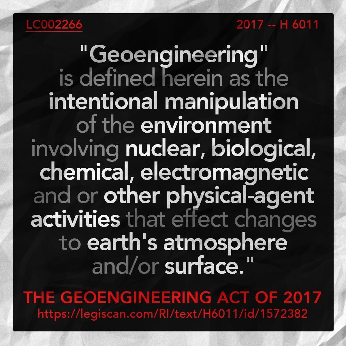 evolcreative's tweet photo. The Geoengineering Act of 2017 https://t.co/OjjcC0WS2v https://t.co/auwVuYPXac