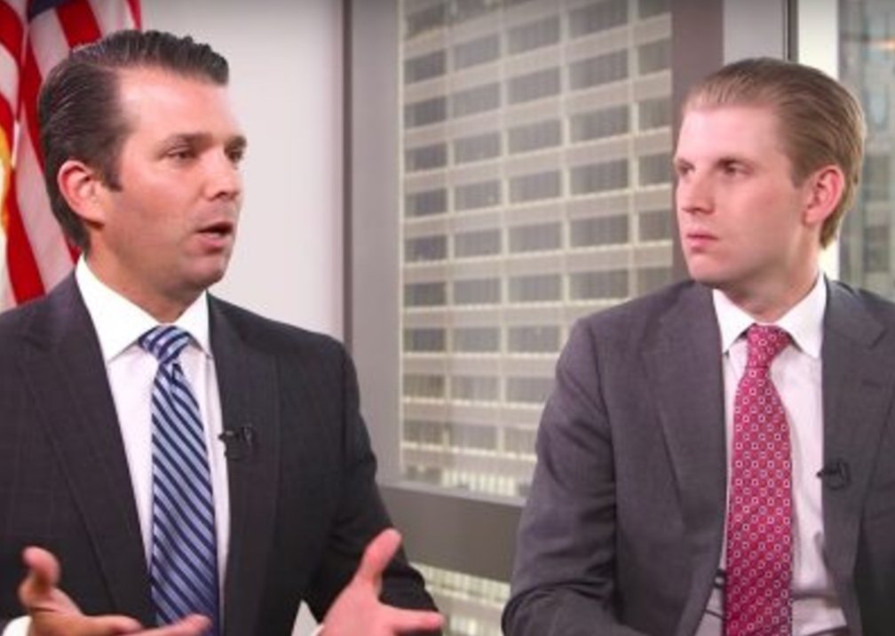 Mediaite's tweet photo. Amid Scandals, Don Jr. and Eric Trump Reportedly Met With GOP Leaders to Strategize https://t.co/b7tjgP8irl https://t.co/fYtvRUkHRe