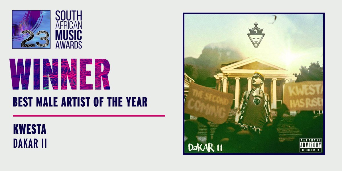 TheSAMAs's tweet photo. Best Male Artist of the year award goes to @KwestarDaKar #SAMA23 https://t.co/DM3gIUlHxn