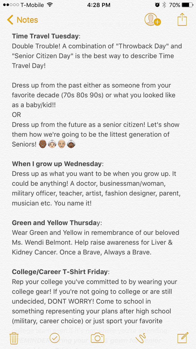 IRHSCO17's tweet photo. PSA SENIORS: Next week is senior week!! Don't forget to go all out on these days! Repost &amp; spread the word to your fellow seniors! https://t.co/uLVbZc1pNk