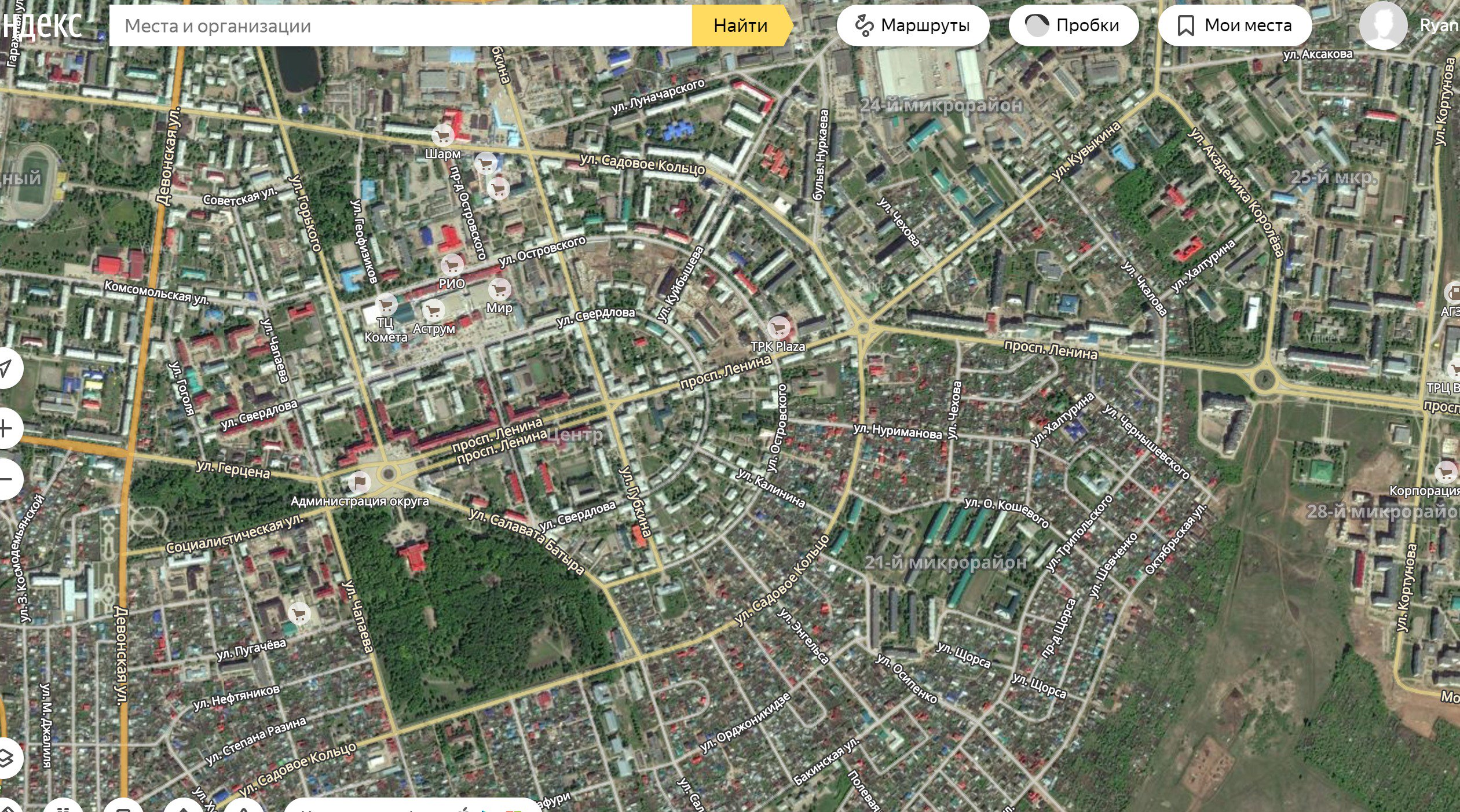 Карта города Октябрьский Башкортостан