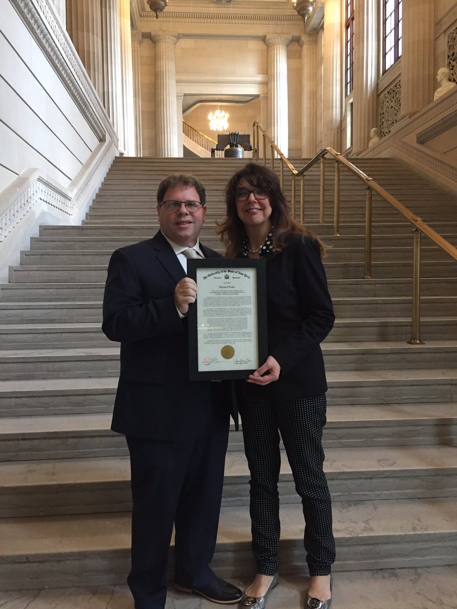 mitchpolay's tweet photo. Very honored to receive the Louis Yavner Award presented to a NY State teacher for teaching of Holocaust and Human Rights. Thank you all. https://t.co/z2xT1Ch510