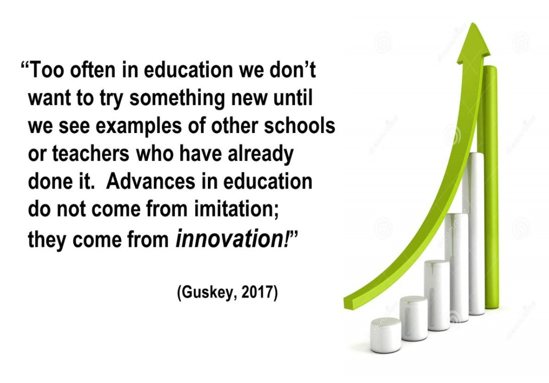 'Advances in #education do not come from imitation; they come from innovation...' via <a href="/tguskey/">Thomas Guskey</a> #edchat #JoyfulLeaders