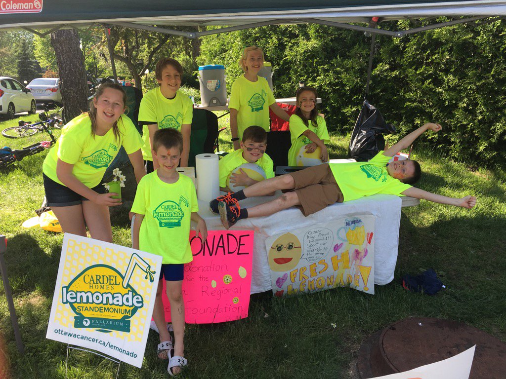 Great job Ottawa Gaels Lemonaiders who are outside the Kanata Carleton Cultural Fest! <a href="/OttawaCancer/">The Ottawa Cancer Foundation</a> #lemonade2017