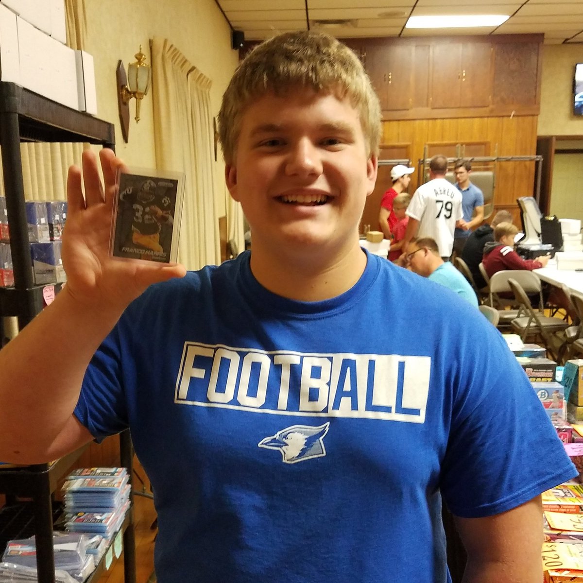 RbiCru7's tweet photo. @andre_williams_collector Connor hit this Franco Harris Finite 1/1 from @paniniamerica Prizm at #tradeweekend #supportyourlcs #abst https://t.co/mAkXRkJ6fk