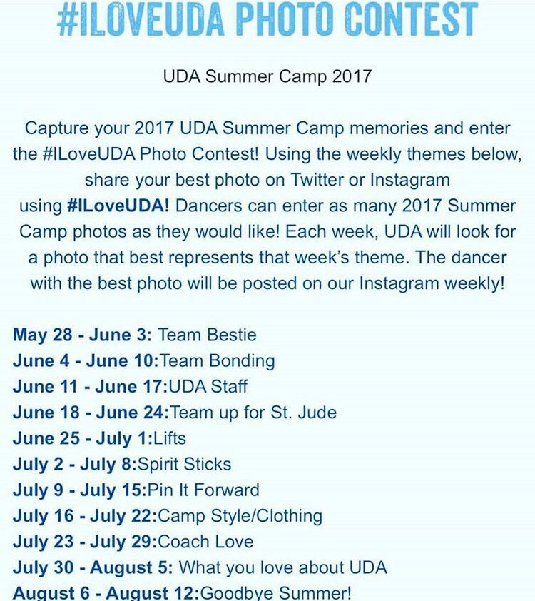 Hey ya'll! Incase you haven't seen, the weekly UDA photo contest begins TOMORROW!! Don't forget to use the hashtag #ILOVEUDA to enter! 🕺🏻💃🏻✨