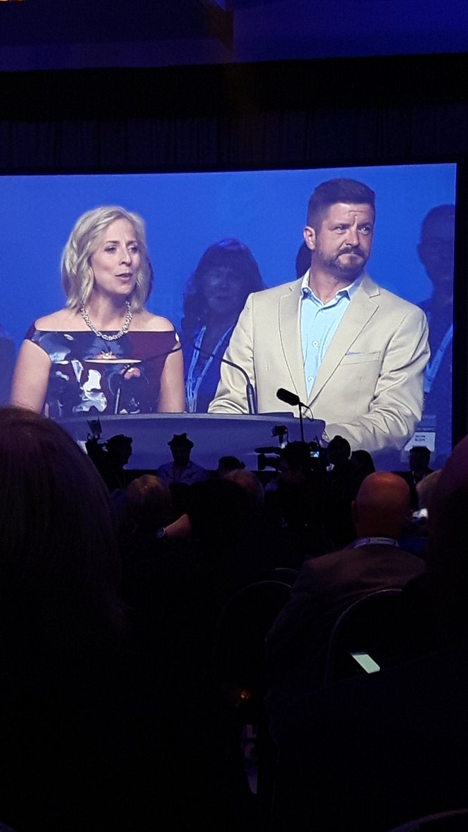 ragaz83's tweet photo. Spouses of MPs @chriswarkentin and @karen_vecchio up on stage at #cpcldr thanking J.P. Veitch, partner of Rona Ambrose https://t.co/QDp64Q00yE