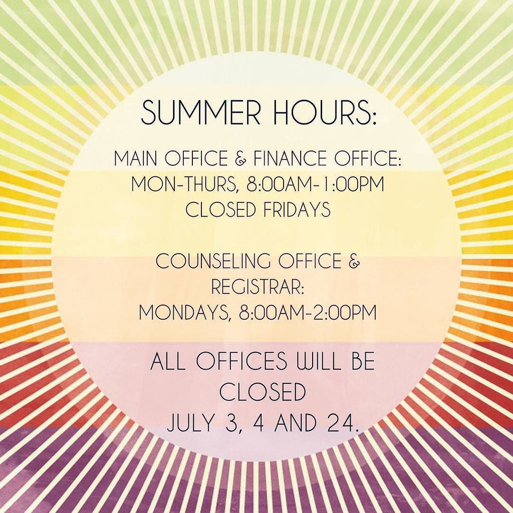 SHS_RedDevils's tweet photo. SHS summer hours:

Main office &amp; finance office:
Monday - Thursday, 8:00am - 1:00pm
Closed Fridays

Counseling off… https://t.co/L8fbOpVt5N https://t.co/vPQd1anoqi