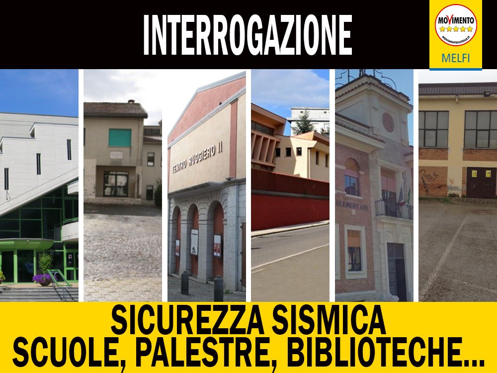Melfi5Stelle's tweet photo. #Melfi depositata una nuova interrogazione sulla "Situazione sicurezza e monitoraggio edifici scolastici e pubblici" https://t.co/P7wxtGdajp https://t.co/fK0FTQVaGa