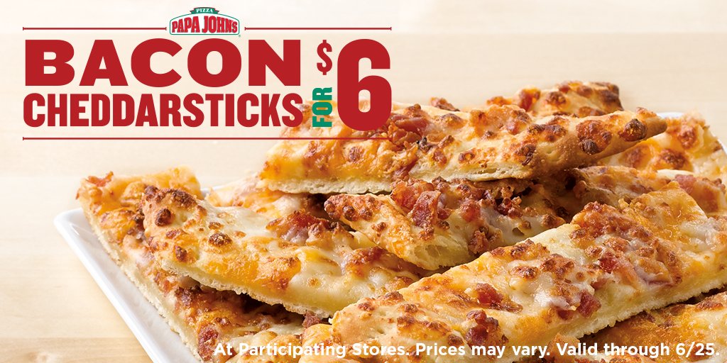 Bacon and Cheddar make everything Better. Order our Bacon Cheddarsticks for  $6. Promo code: BCSTIX. https://t.co/EEvEZtKaSS, image size:1024x512