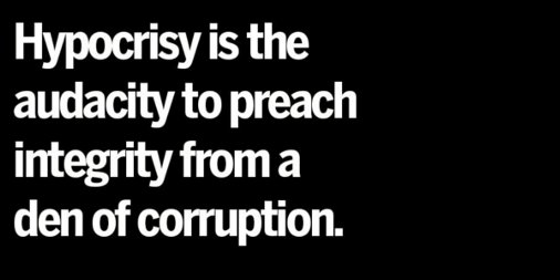 Hypocrisy is the audacity to preach integrity from a den of corruption 
#MoneyInPolitics #Democracy #Colorado