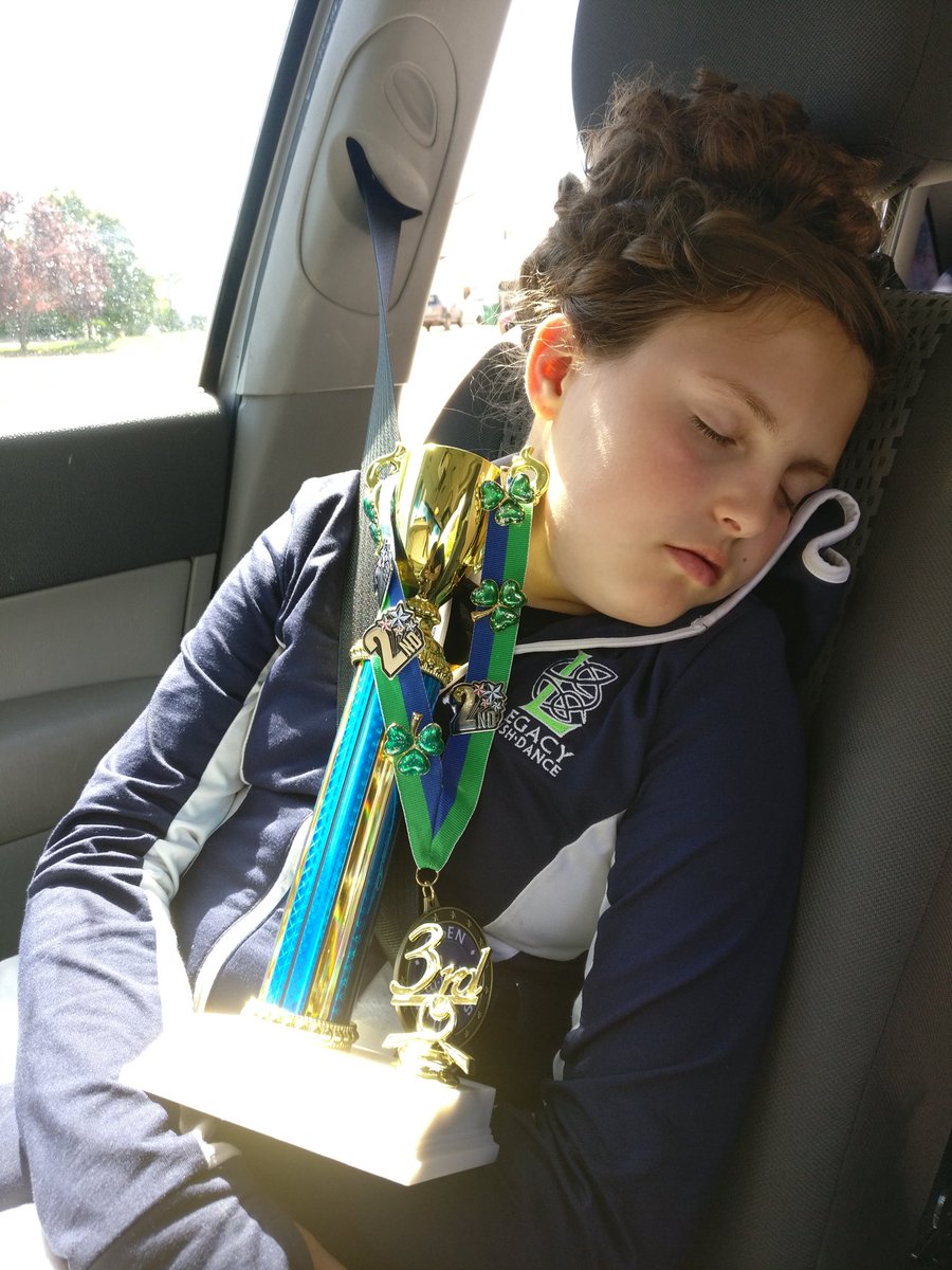 Emily worked so hard at competition! She'll do even better next year! And now for a nap. #feis @irishlegacy