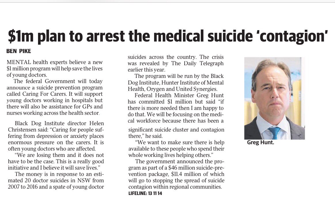 ama_media's tweet image. The Federal Government will today announce a suicide prevention program to help save the lives of doctors #AMANatCon #auspol @yourAMSA