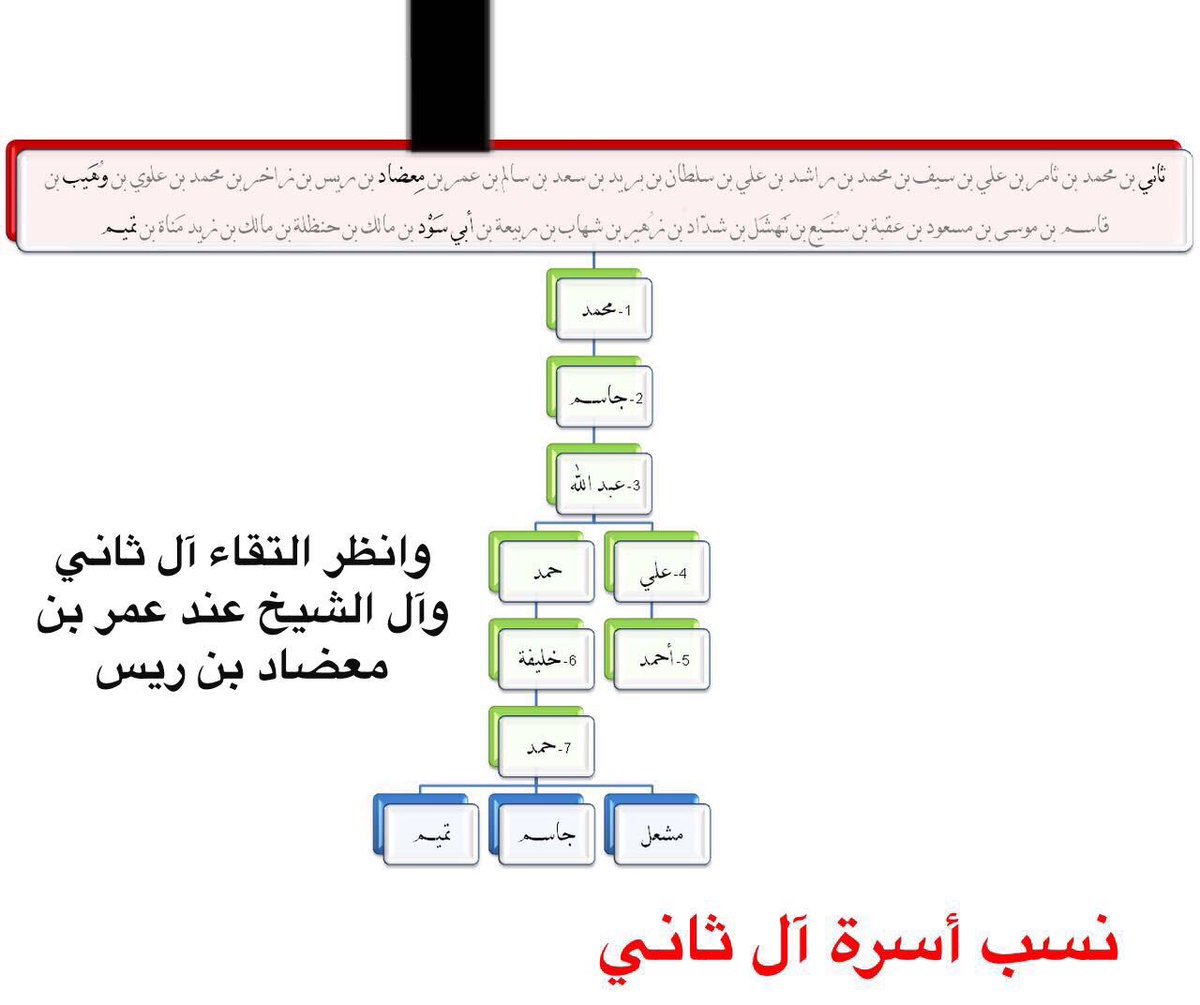 معاذ بن عبدالله أبابطين A Twitteren بيان أسرة ال الشيخ المعروف أن آل ثاني وآل الشيخ يلتقون في عمر بن معضاد ولم يرد في شجرة عائلة آل ثاني انتسابهم للشيخ محمد بن عبدالوهاب