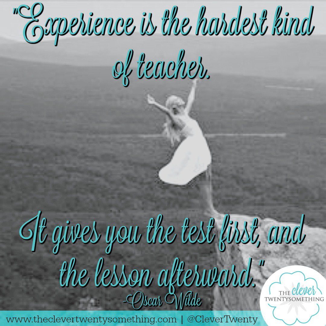 CleverTwenty's tweet photo. Agree?

#quote #quoteoftheday #QOTD #OscarWilde #experience https://t.co/4VayI2UE3q