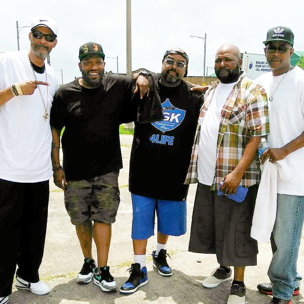 djdmd's tweet photo. DjBird, #BunB of #UGK, Big Mitch, Lee Ski, &amp; me...before being filmed for a @hiphopevolution segment abt UGK's impact in rap music. #trill https://t.co/jcOdV2rNhO