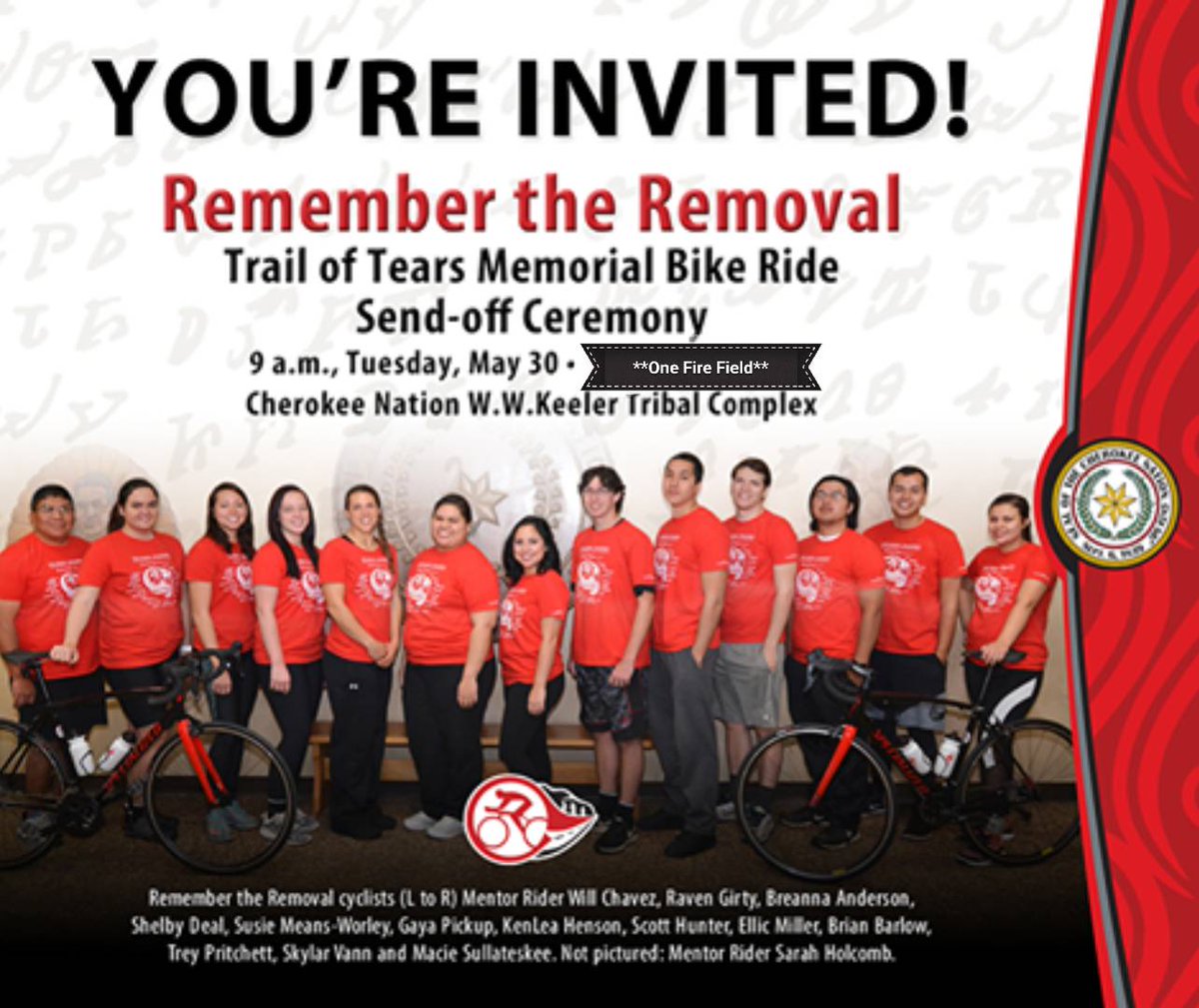 CherokeeNation's tweet image. If you come to our #RTR2017 sendoff 5/30, look for a special Snapchat filter available until noon at the tribal complex. #RememberTheRemoval