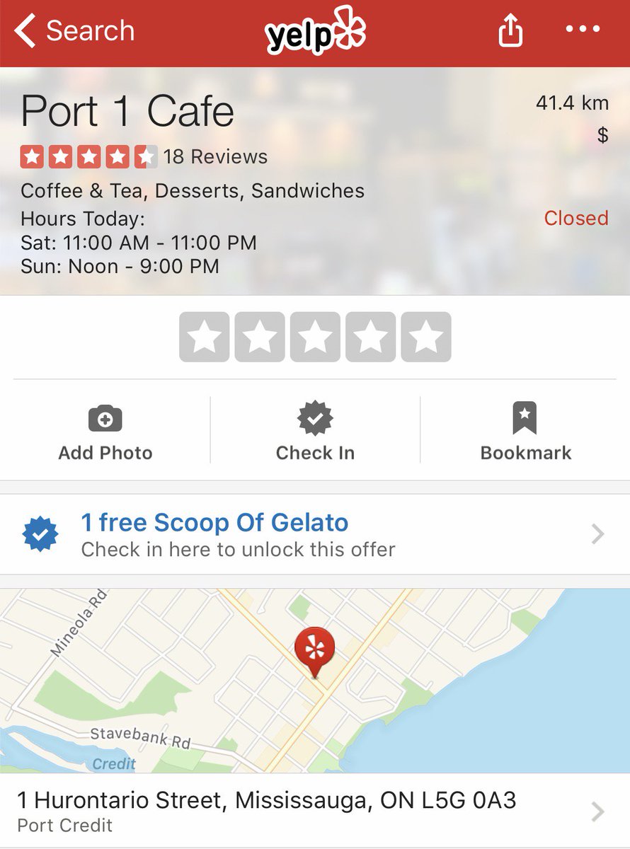 Take advantage of 🌞 weather &amp; #CheckIn <a href="/Port1Cafe/">Port 1 Cafe</a> to get 1 free scoop of #gelato 🍨 What's a better way to spend the day? #Mississauga