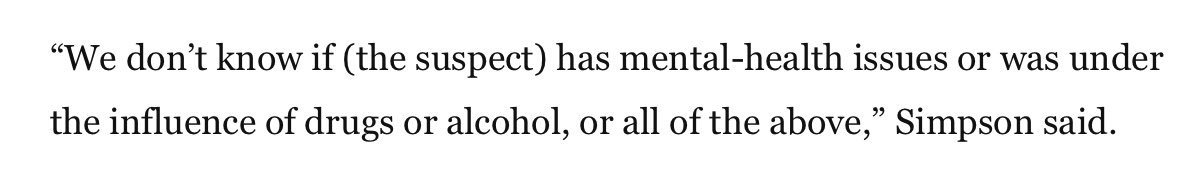 mcnug's tweet image. Just a reminder that mental illness is rarely, if ever, the cause of violence. Y'all need to stop using it as a cop out. #portlandstabbing