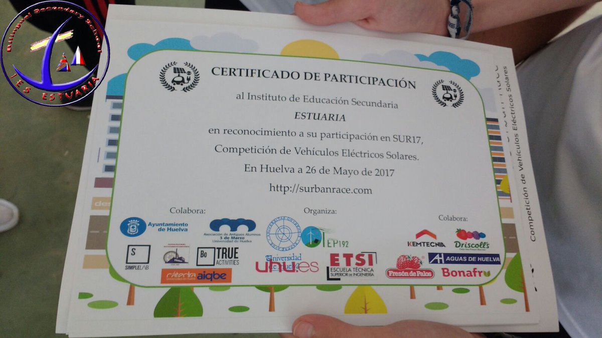 IES_ESTUARIA's tweet photo. El @IES_ESTUARIA compite en la Sustainable Urban Race 17 #sur17 #surbanrace en @CanalUHU https://t.co/usN7rs0qS5
