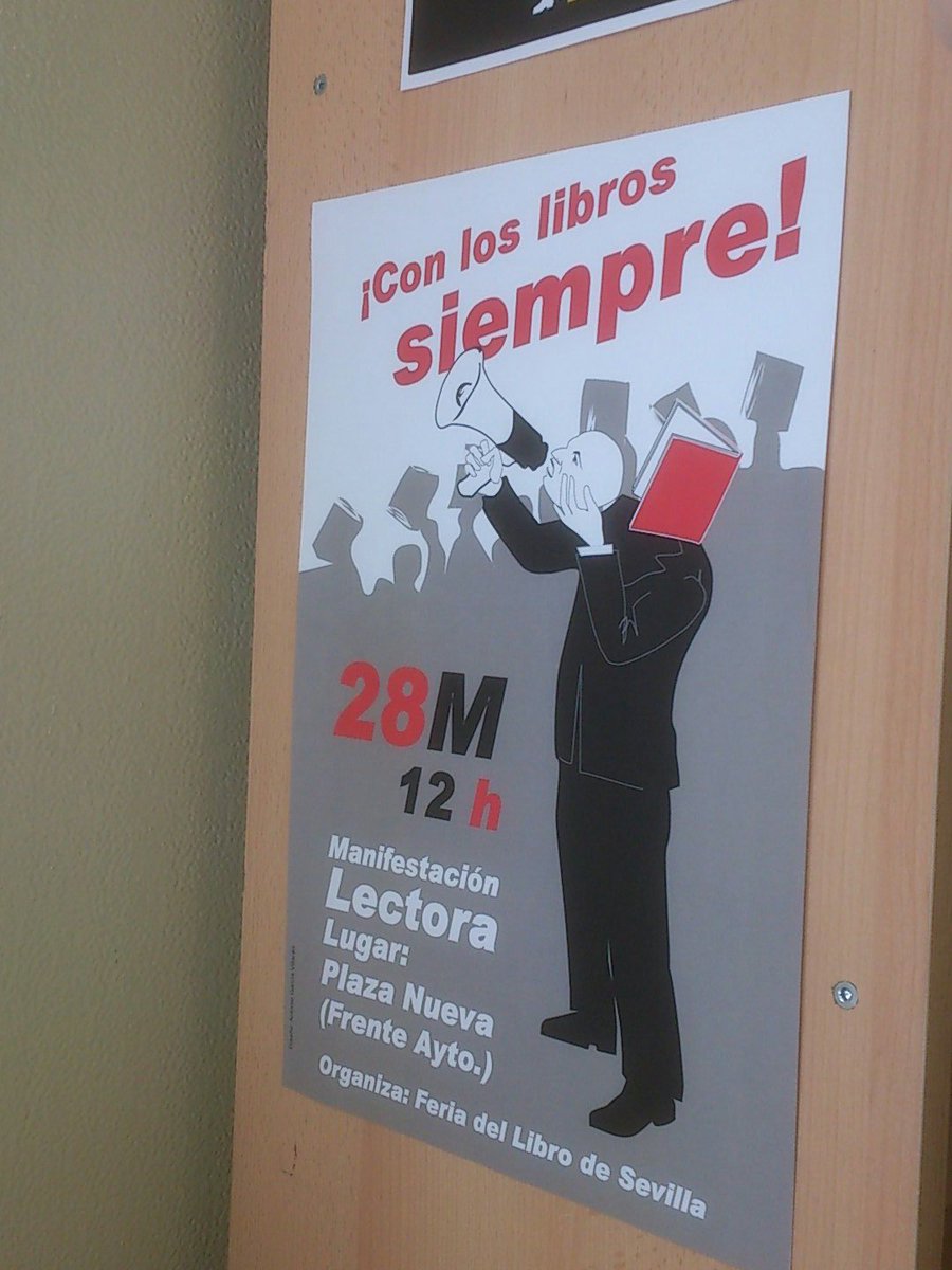 SiracusaBG's tweet photo. Súmate a la #ManifestaciónLectora a las 12h frente al ayuntamiento (Plaza Nueva) #ConLosLibrosSiempre @FLSevilla https://t.co/Kr7S3Mz4L3