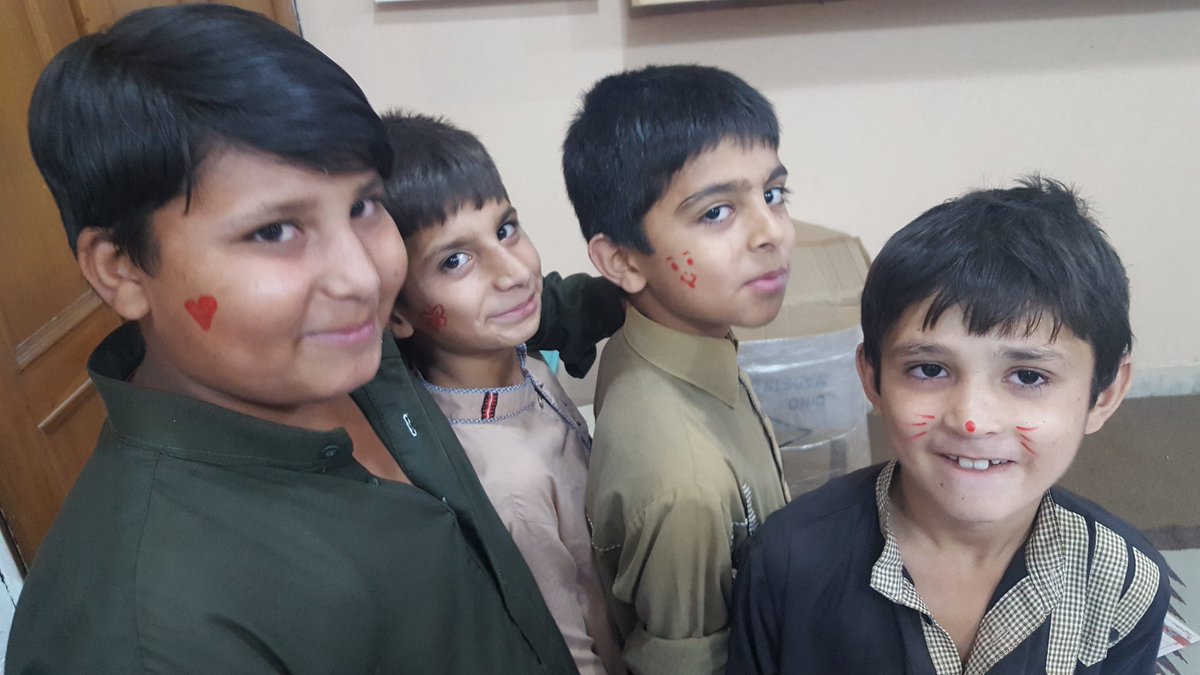 LittleHANDS2015's tweet photo. #LittleHandsBigDreams our #littleArtists (L to R) Hameedullah, Usman, Azeem and Muqtadir happy to get face paint tattoos https://t.co/Ecdi77tPWq