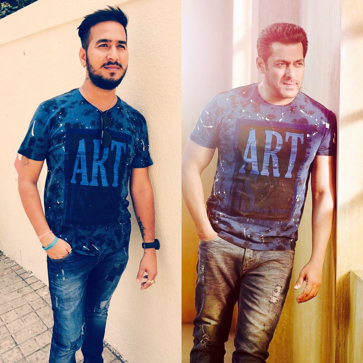 BeingSatish27's tweet photo. #SameTshirt @bebeinghuman @BeingSalmanKhan #BeingHuman #Beingsalman https://t.co/n2ki4K9Snz