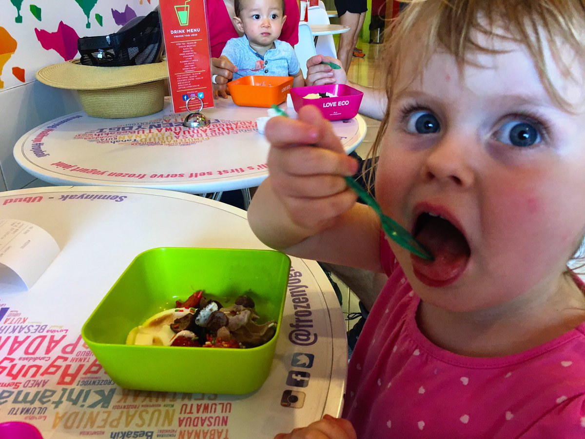 Cooling off after a lot of walking at <a href="/FrozenYogiBali/">Frozen Yogi</a>!