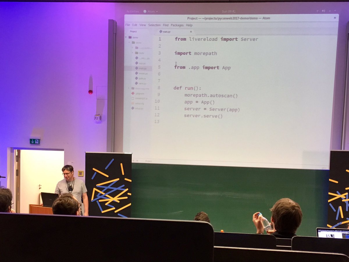 stefanantonelli's tweet photo. Good Luck @faassen for his Demo @pyconweb #PyConWeb #Morepath https://t.co/ttXeO3B9oa