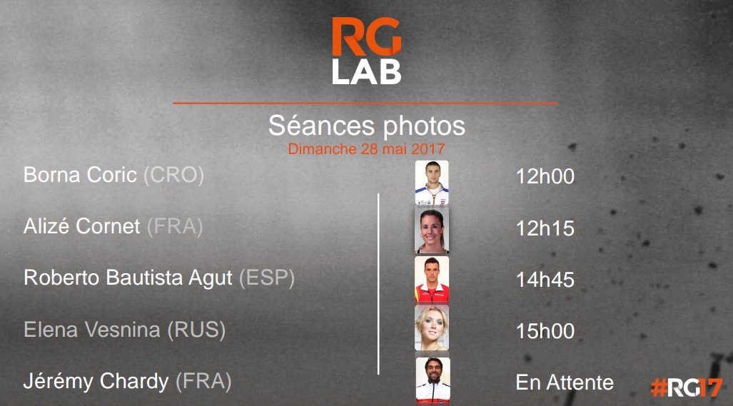 MyRG's tweet photo. 📷 Le planning des séances photos du RG Lab #InsideRG #RG17 ⬇️ https://t.co/vOBjdJsujs