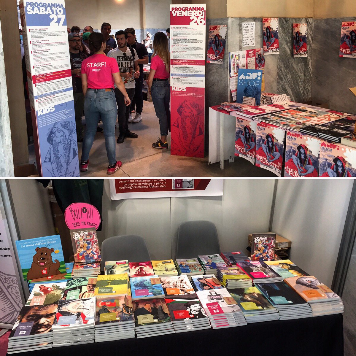 RoundRobined's tweet photo. Ultimo giorno @arfestival vi aspettiamo #StandB2 #macro #testaccio fino alle 20 #graphicnovel #roundrobinjunior #nonchiamatelasoloeditrice https://t.co/hz5IcRN27I
