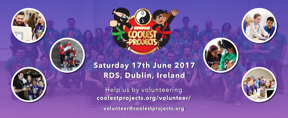 CoderDojo's tweet image. Free on June 17th? In Dublin? Volunteer at #CoolestProjects and enable youths to showcase their awesome tech ideas! goo.gl/7wN4dZ
