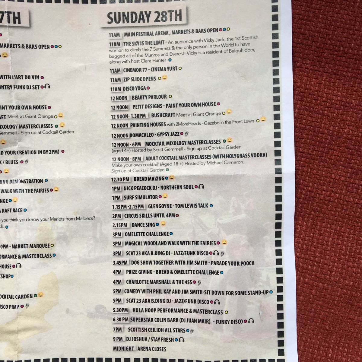 Here's today's #MhorFest17 line-up zoom in for details - join us £20 day tickets until midnight - go crazy! 🕺🏼🎪