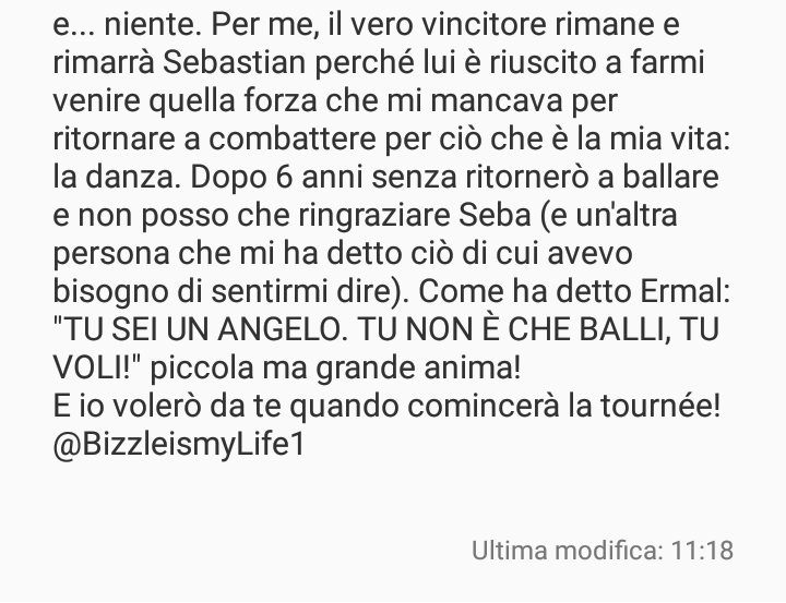 BizzleismyLife1's tweet photo. Ecco cosa penso sia finale di #amici16 @AmiciUfficiale 

@Carlottaaaa19 quell'altra persina sei tu. Grazie❤

#iostoconsebastian https://t.co/KPGpVHxfe0