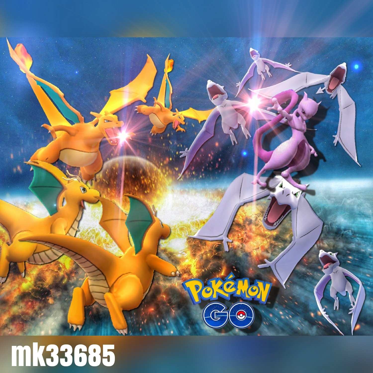 Mk ミュウツー プテラ軍 Vs カイリュー リザードン軍 のイメージで作ってみました Mkポケモン写真 Pokemongo T Co 8uvpveivsm Twitter