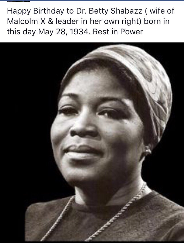 Happy Birthday to Queen Mother Betty Shabazz & bless her family, the legacy is in capable hands   