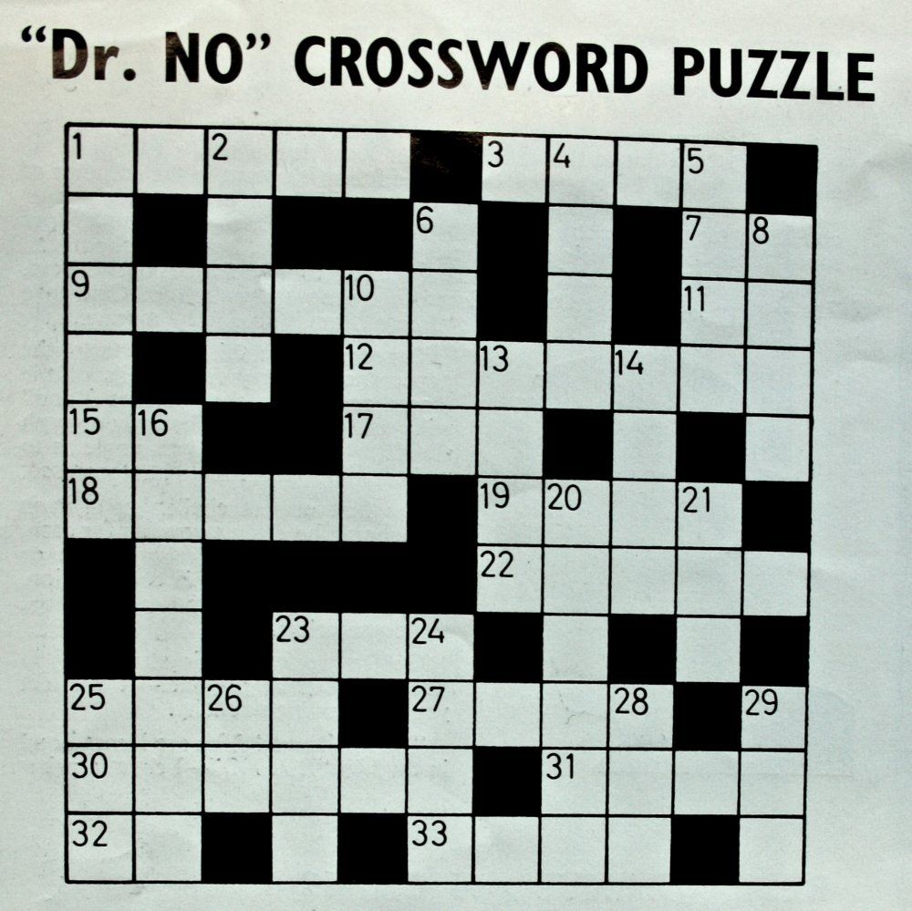 BFI's tweet image. Complete this original 1962 Dr No crossword puzzle