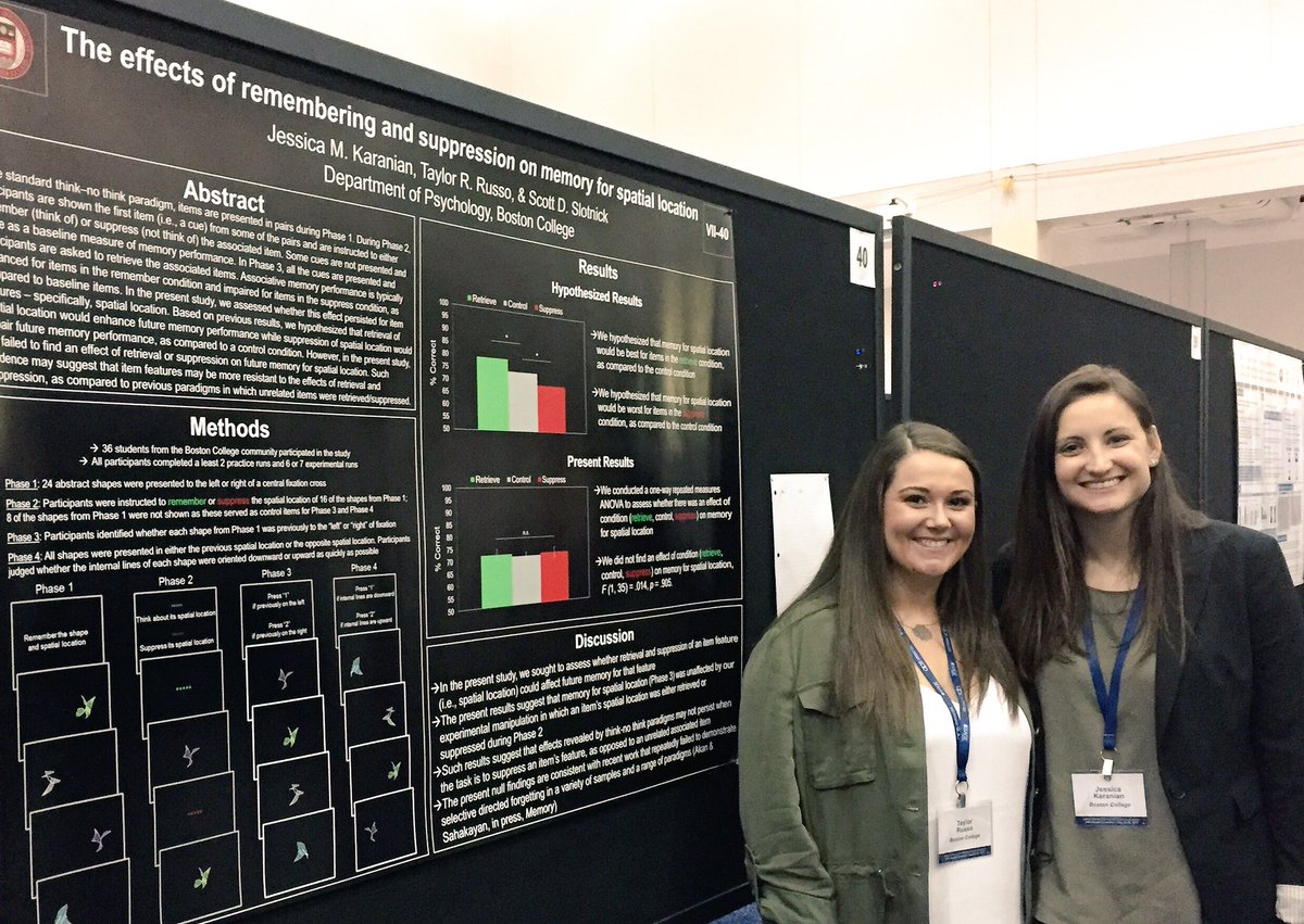 JessKaranian's tweet photo. Taylor (BC '18) representing the Memory and Perception Lab at #APS2017Bos @BostonCollege https://t.co/vayxzamGeL