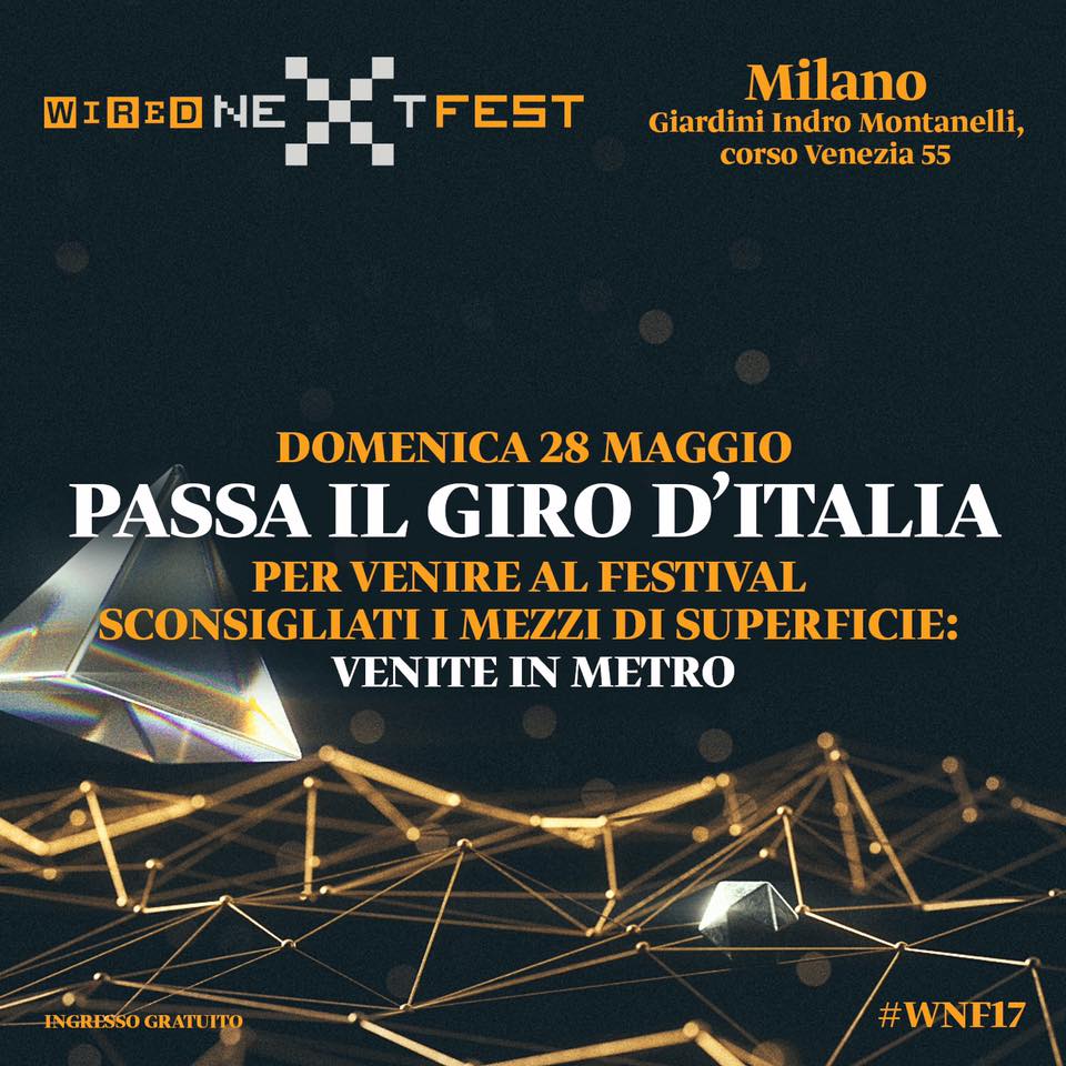 wireditalia's tweet photo. Promemoria: oggi il giro d'Italia passa da qui. Non usate i mezzi di superficie o l'auto. Venite con la metropolitana #wnf17 #wnflive https://t.co/4xUSTi1dYf