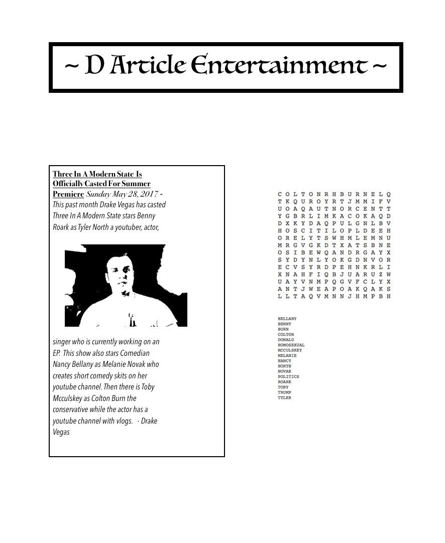Drakoloid's tweet image. #DArticleEntertainment Sunday May 28, 2017 "Three In A Modern State Has Been Officially Casted"