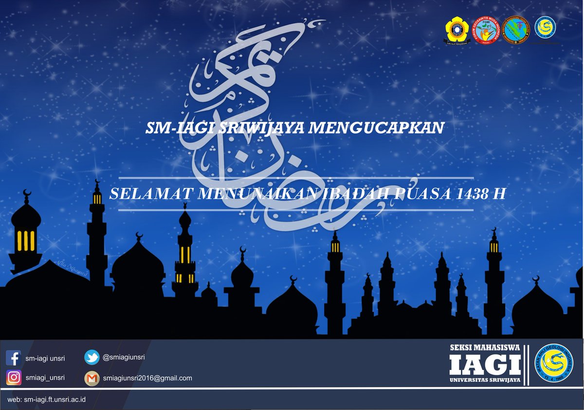 MarhabanYa Ramadhan.kami SM-IAGI Sriwijaya mengucapkan "Selamat Menunaikan Ibadah Puasa 1483 H". Semoga ibadah kita di terima oleh Allah SWT
