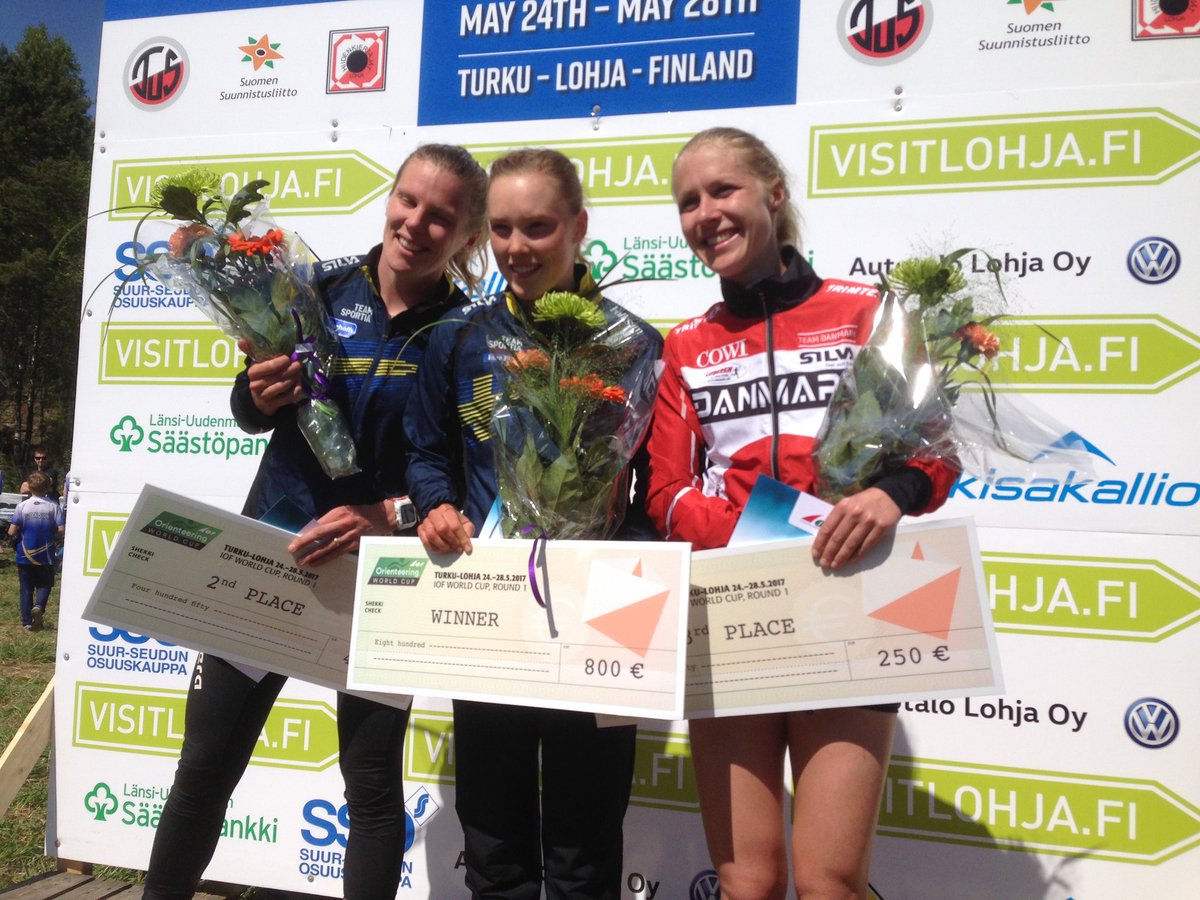 The top three in women's long distance race! 1. Tove Alexandersson 2. Helena Jansson 3. Maja Alm #OWCup #owcupfin #orienteering