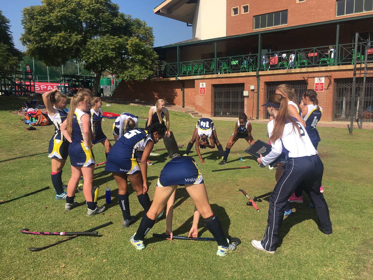 RachelleHewson's tweet photo. Maragon stretching after the game vs Jeugland. Well done on the win, Maragon! #spargirlshockeyfourways #Maragon https://t.co/K2aea9hBig